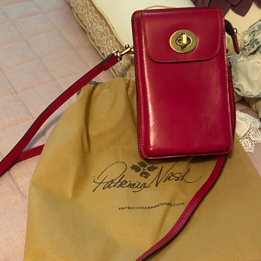 Patricia Nash Fuchsia Leather Crossbody Bag